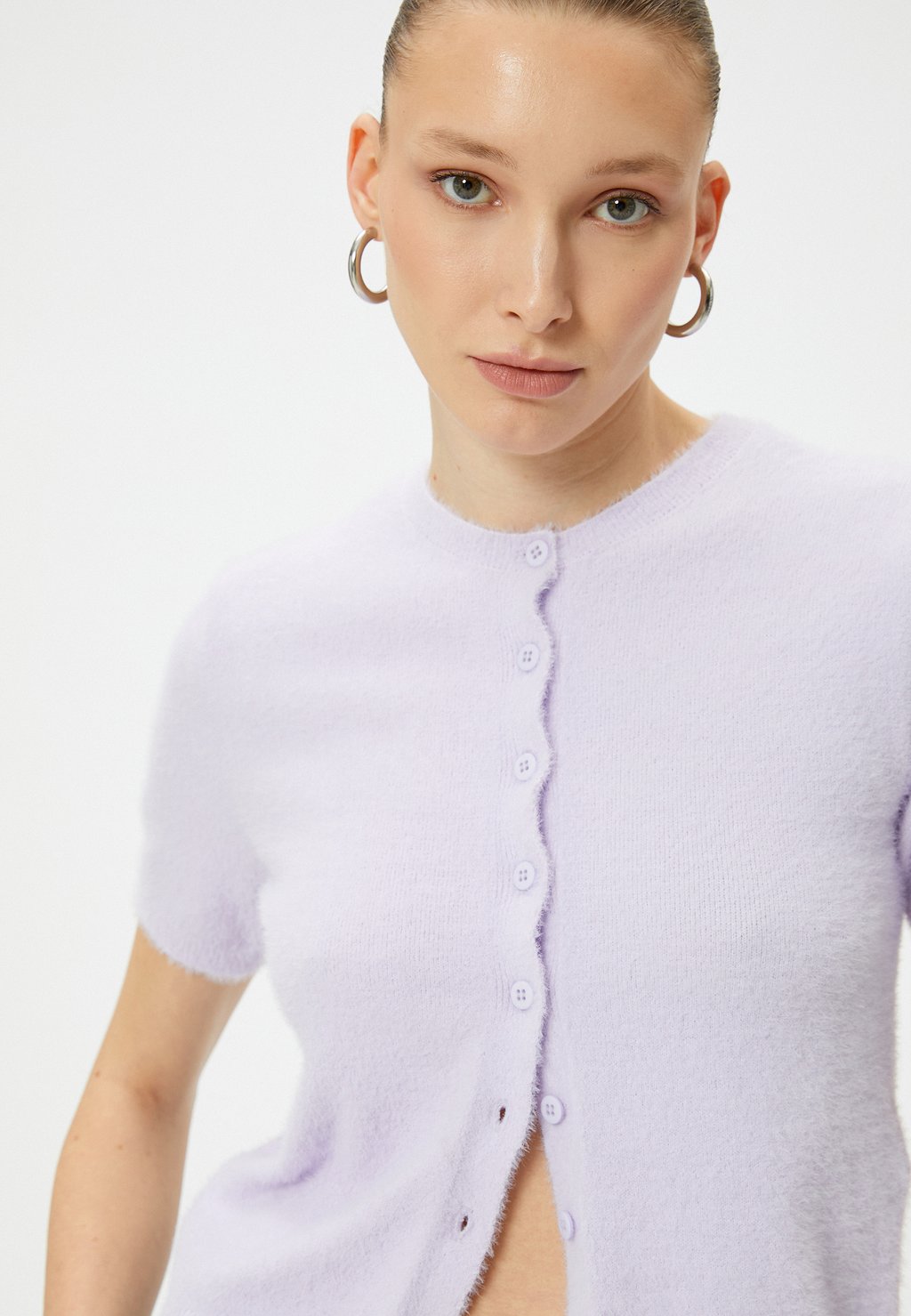 

Кардиган SHORT SLEEVE BUTTONED Koton, сиреневый