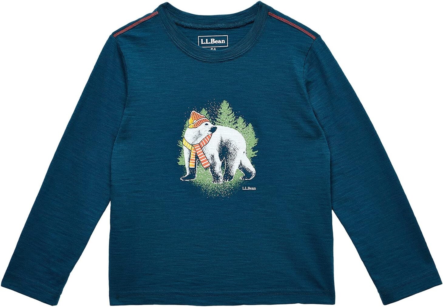 

Футболка L.L.Bean Graphic Tee Glow in the Dark Long Sleeve, цвет Deep Admiral Blue Bear