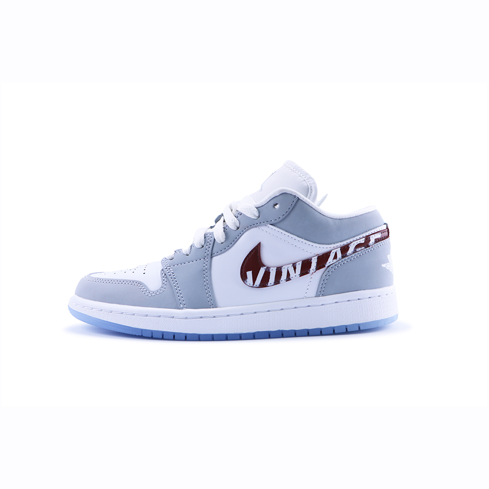 

Кроссовки Air Jordan 1 Vintage Basketball Shoes Women's Mid-top White/Gray, белый/серый