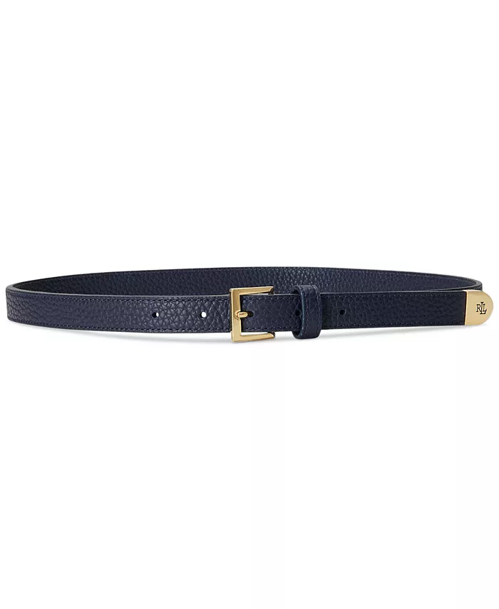 

Женский узкий ремень из шагренированной кожи Lauren Ralph Lauren, синий