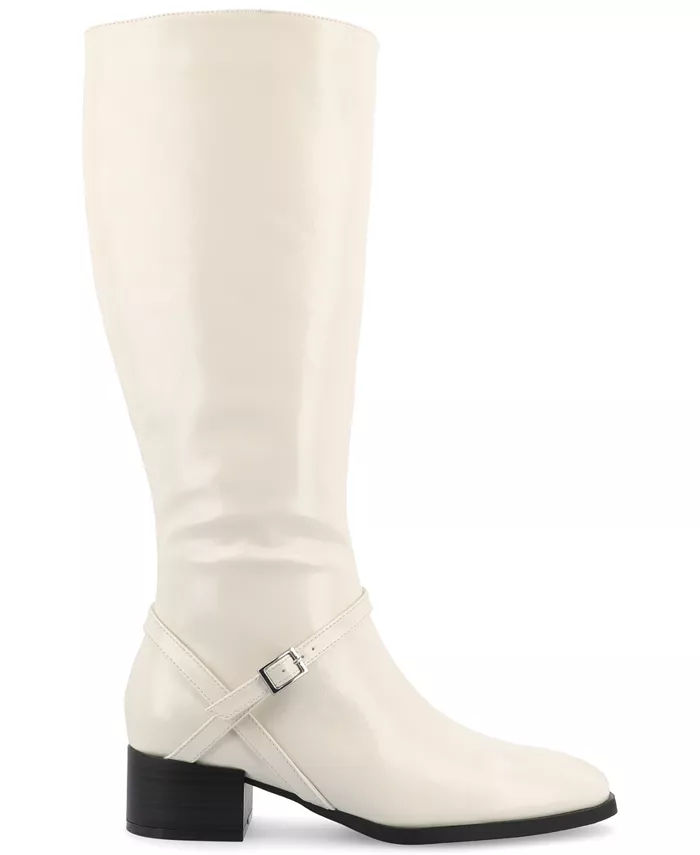 Женские сапоги Rhianah Wide Width Block Heel Knee High Riding Journee Collection, слоновая кость/кремовый — фото 2