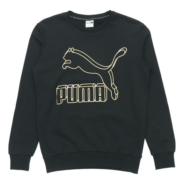 

Свитер classics logo sweater 'black yellow' Puma, черный