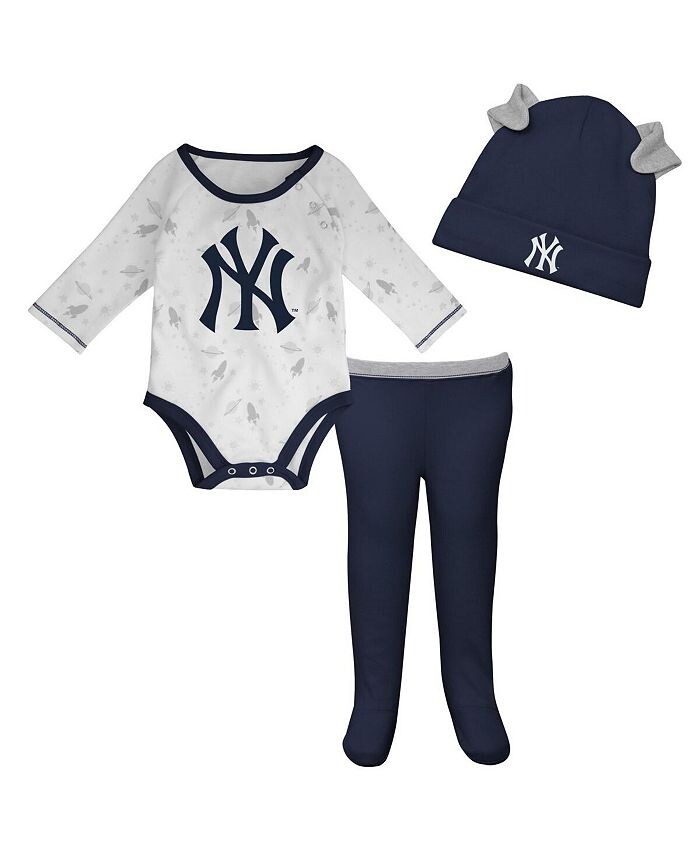 

Комплект из боди New York Yankees Dream Team, шляпы и брюк на ножках для новорожденных Outerstuff, синий