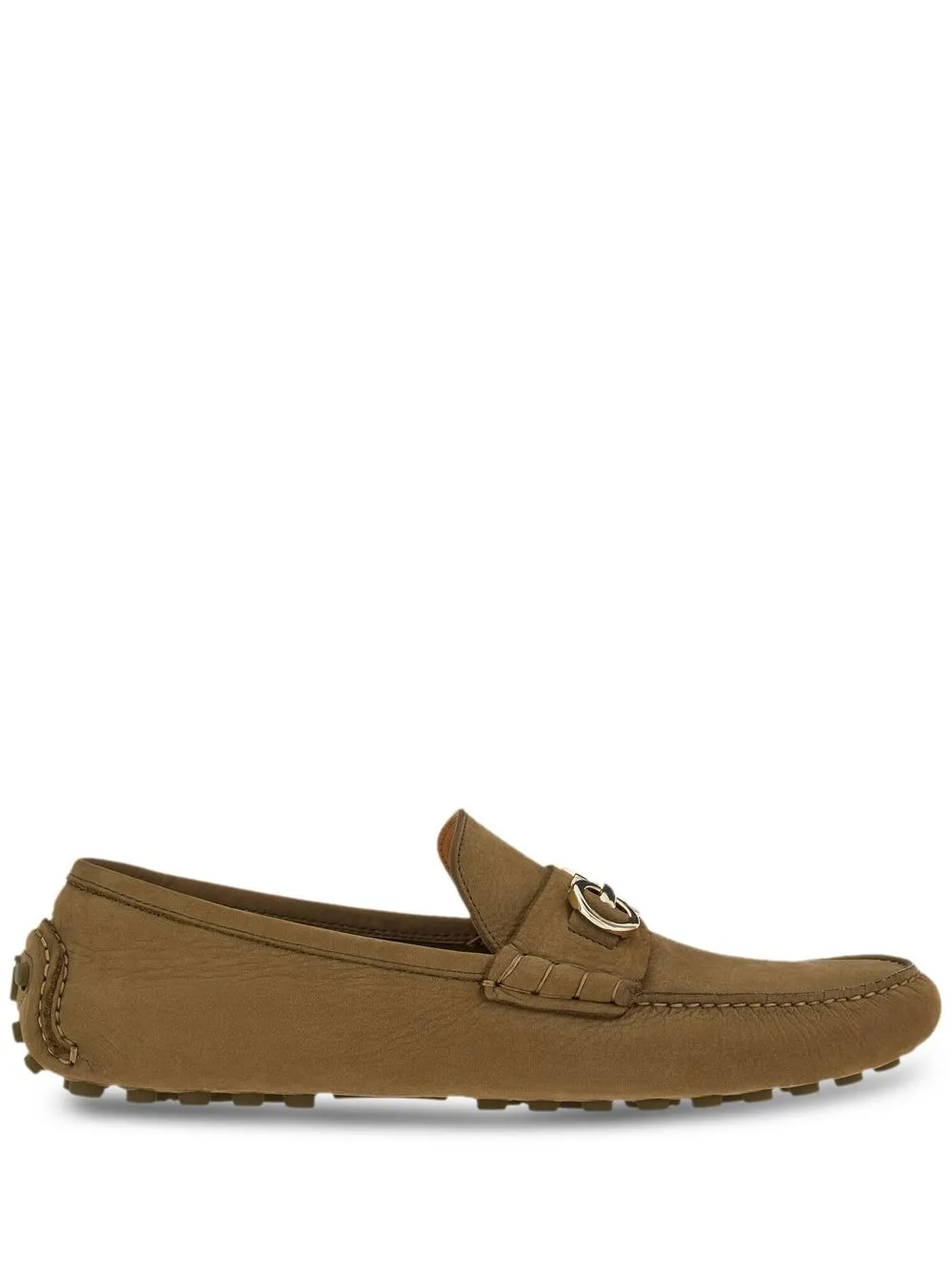 

Лоферы с декором Gancini Ferragamo, зеленый