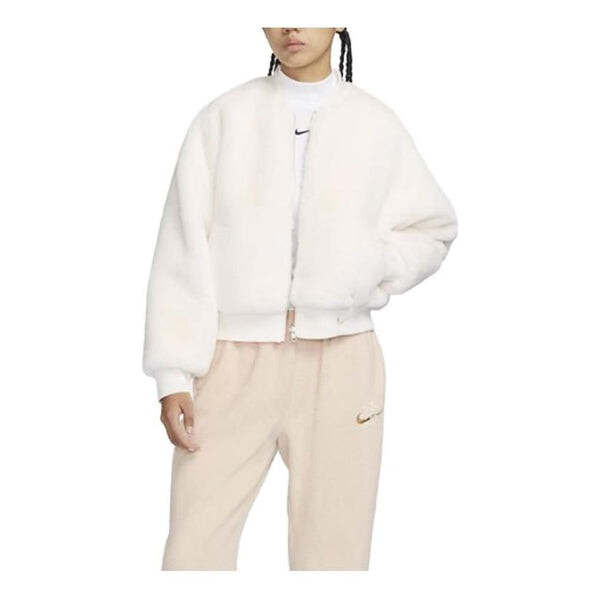 

Куртка (WMNS) Nike sportswea Reversible Faux Fur Bomber Jacket 'Sail Sand', цвет sail/sand