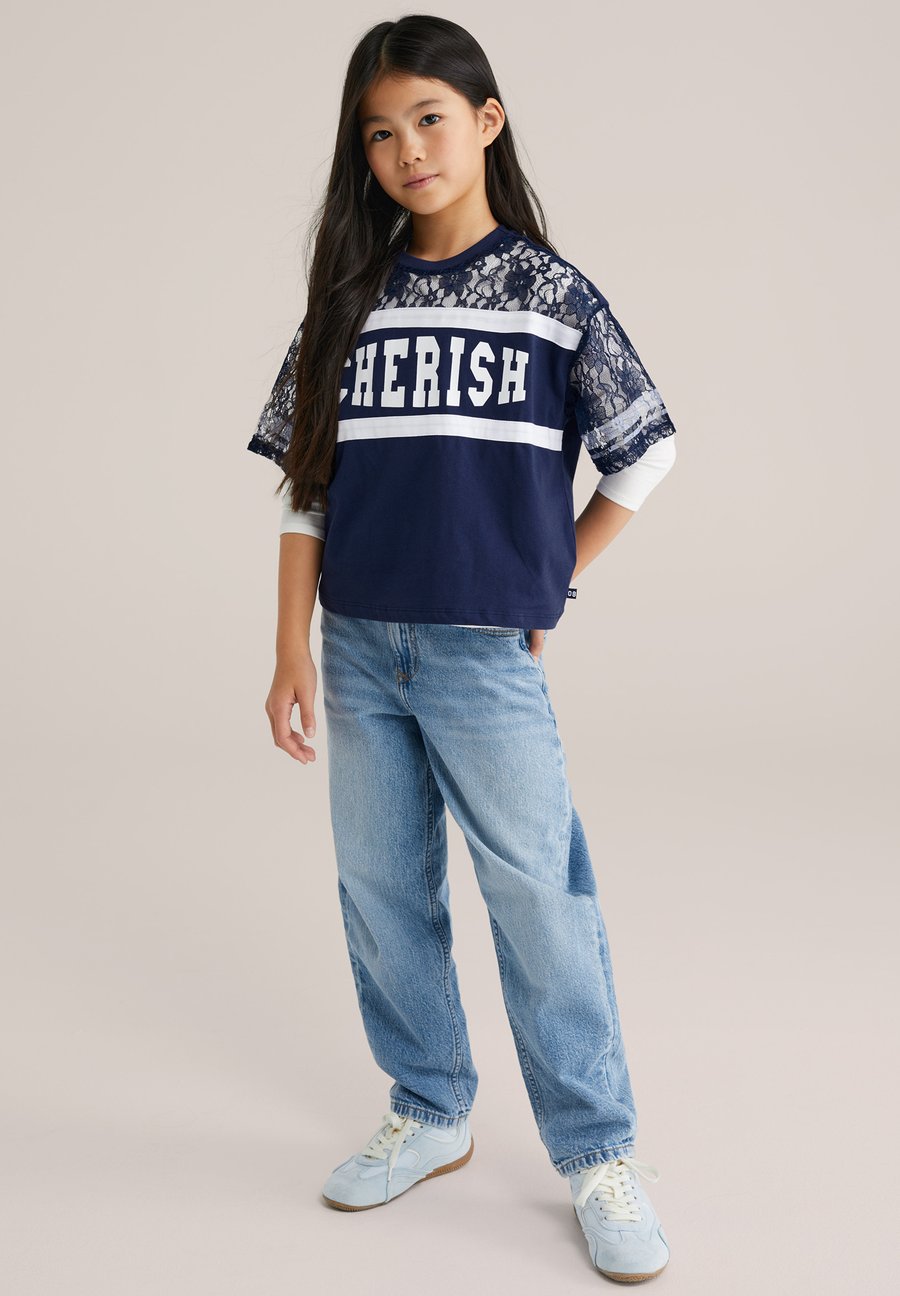 

Футболка WE Fashion Print T-shirt, Dark Blue, Серый, Футболка WE Fashion Print T-shirt, Dark Blue