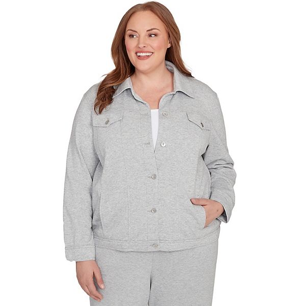 

Плюс сайз мерцающая куртка с воротником и пуговицами Alfred Dunner