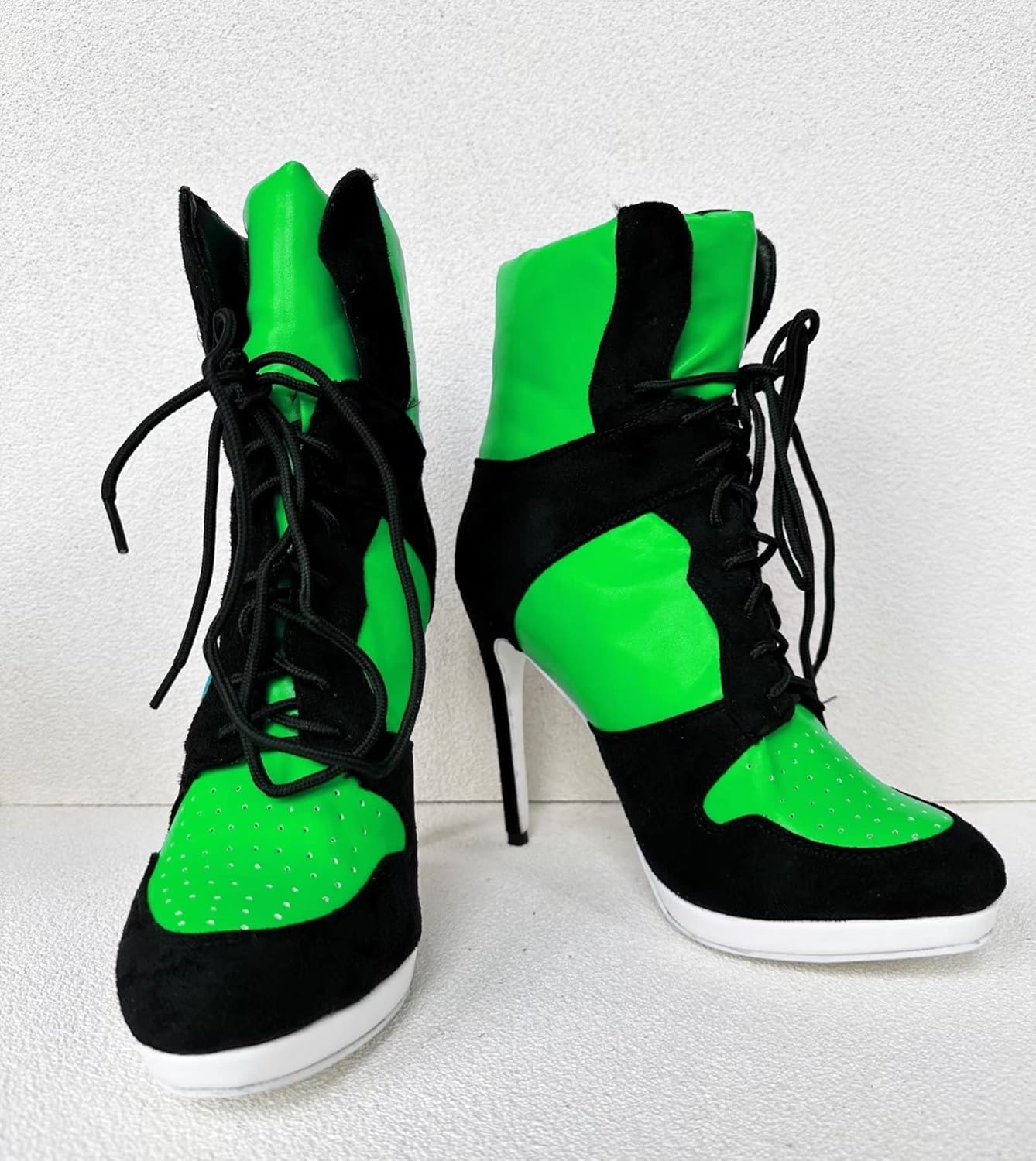 Ботильоны Frankie Hsu Stiletto Sport с высокой шпилькой для баскетбола, черные замшевые классические белые кроссовки-бутсы, дизайнерская обувь больших размеров для женщин и мужчин — фото 4