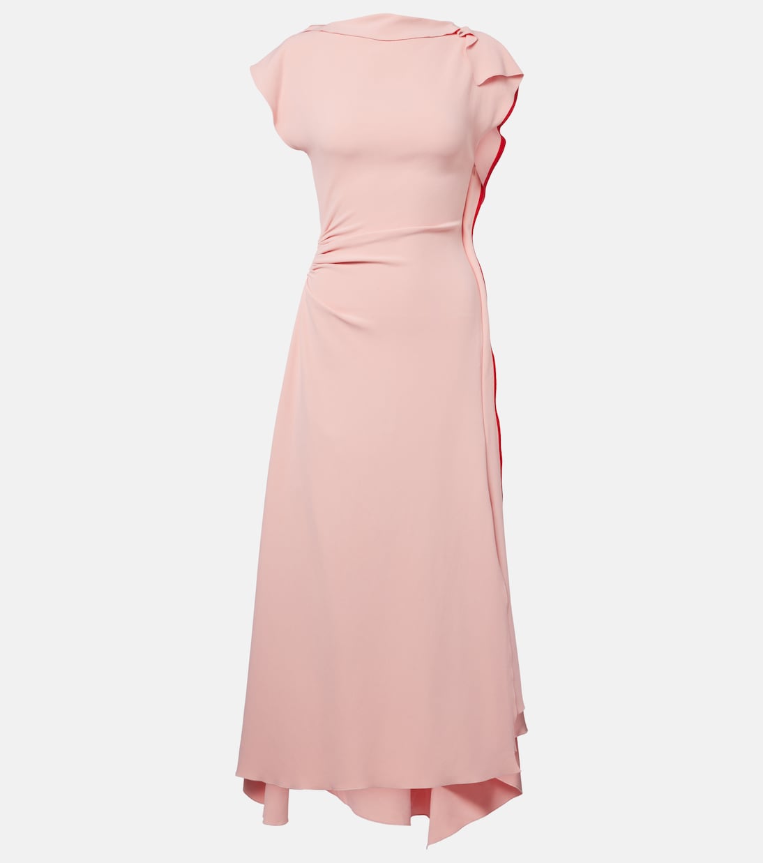 

Платье миди с драпировкой и сборками Victoria Beckham, Antique Pink