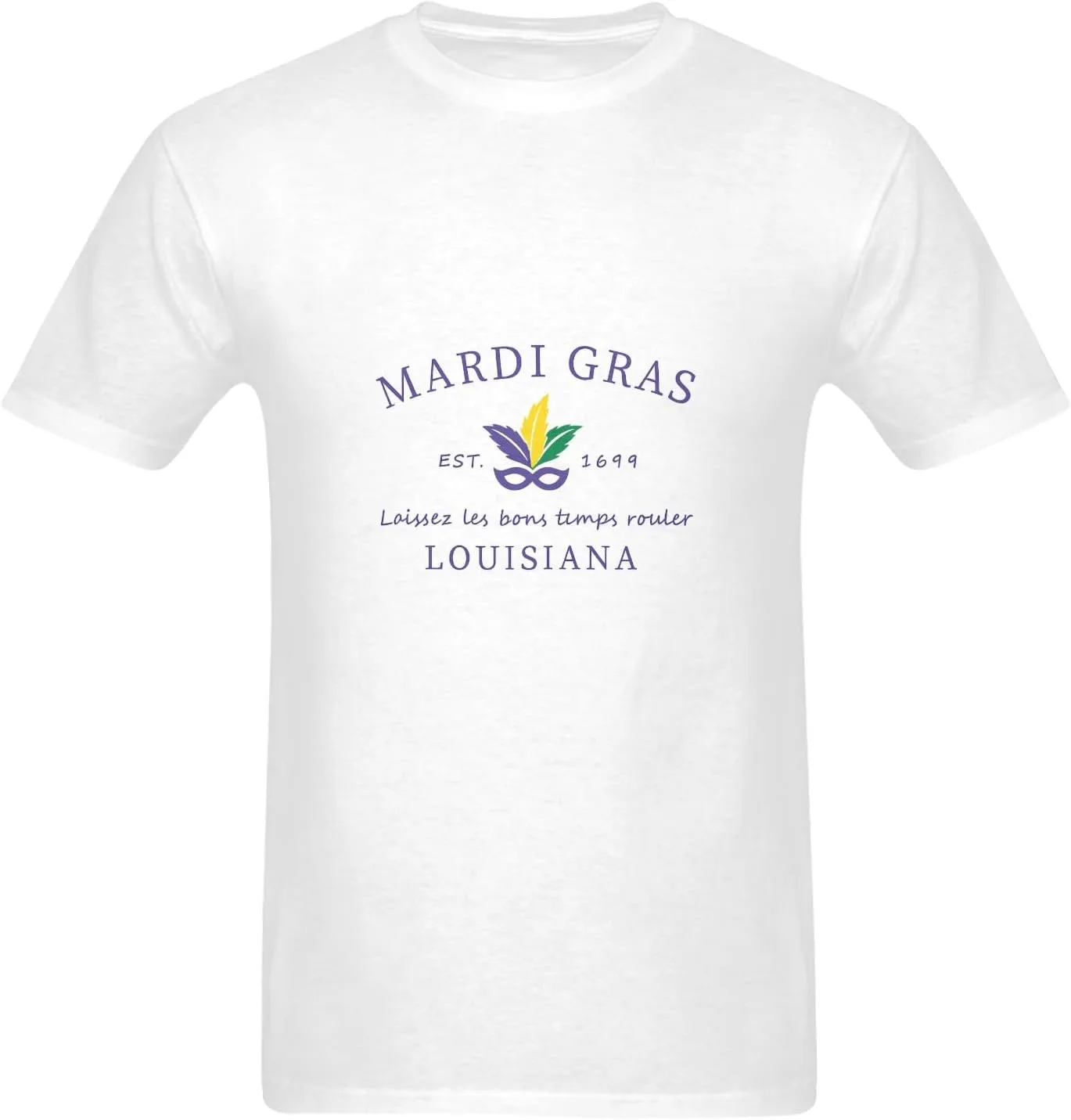 

Футболка Vintage Style Mardi Gras Festival Graphic, мужская, короткий рукав, свободный крой PURRINI