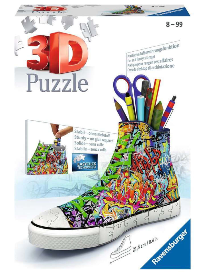 

Пазл Ravensburger, 108 деталей, конструктор, кроссовки с граффити, в красочном исполнении