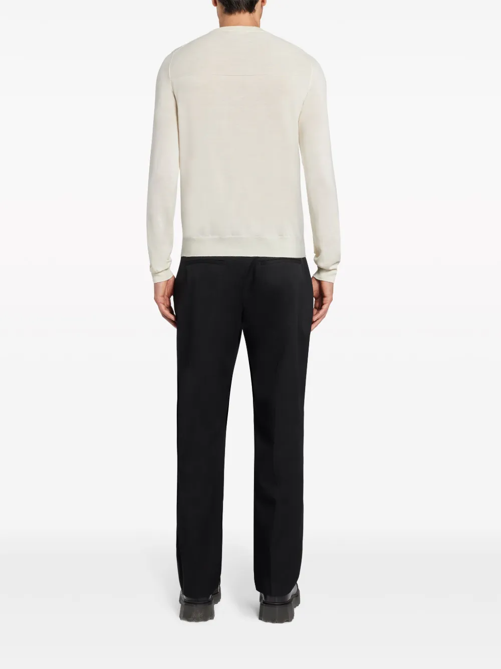 Джемпер из вирджинской шерсти JIL SANDER, нейтральный — фото 4