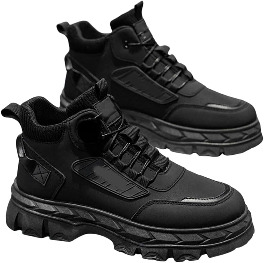 

Мужские ретро повседневные массивные ботинки на щиколотку, удобные мужские ручной работы ботинки для активного отдыха на улице Generic, черный