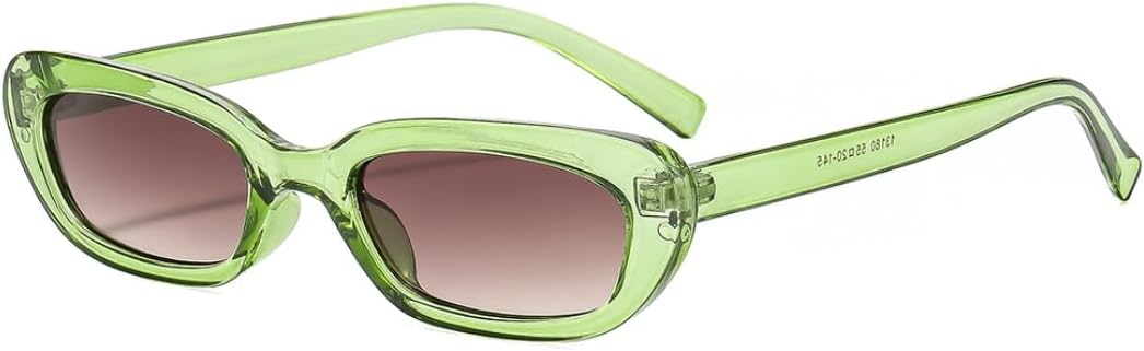 

Солнцезащитные очки с защитой UV400 | Маленькая оправа, линзы конфетного цвета | Для женщин и мужчин, для занятий спортом на открытом воздухе и вождения DSVIGF, Green Brownish