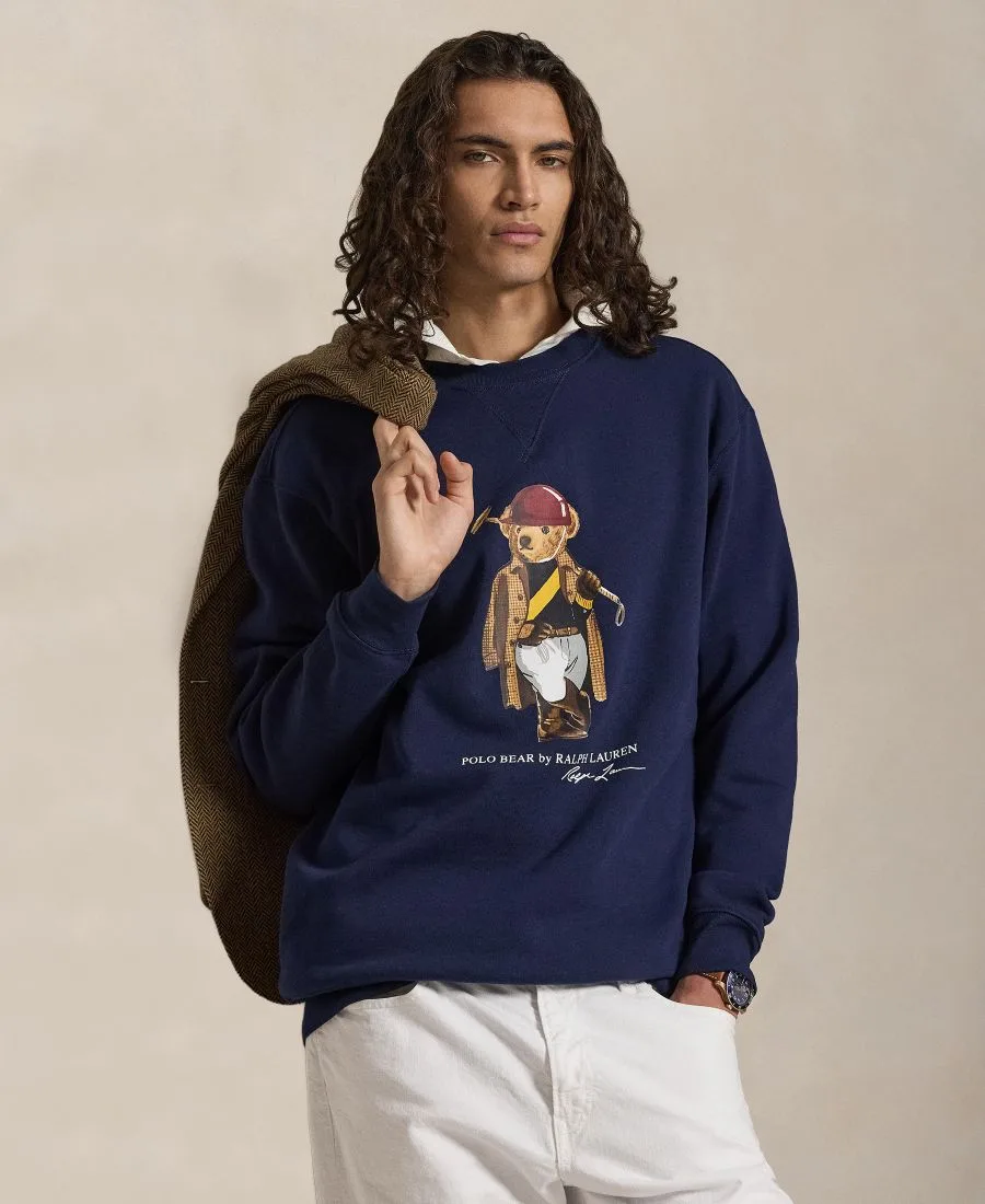 Мужская толстовка-поло из флиса "Медведь" больших размеров Polo Ralph Lauren, newport темно-синий-society bear — фото 3
