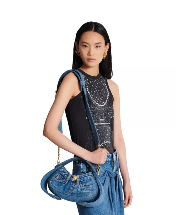 Женская сумка среднего размера Denim Jolie Madame. Balmain, синий — фото 2