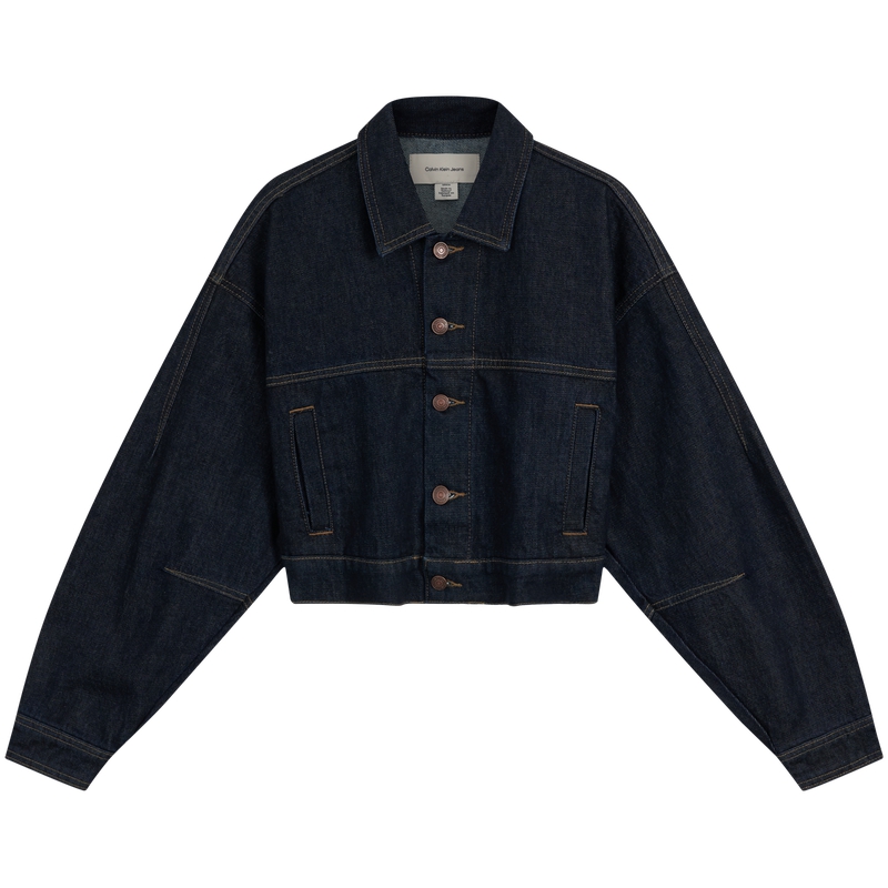 Calvin Klein Джинсовая куртка женская, YXW-Denim Blue Black — фото 3