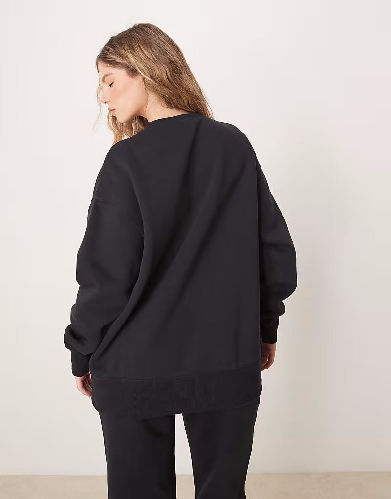 Толстовка Nike Phoenix Fleece oversize longline черного цвета — фото 3