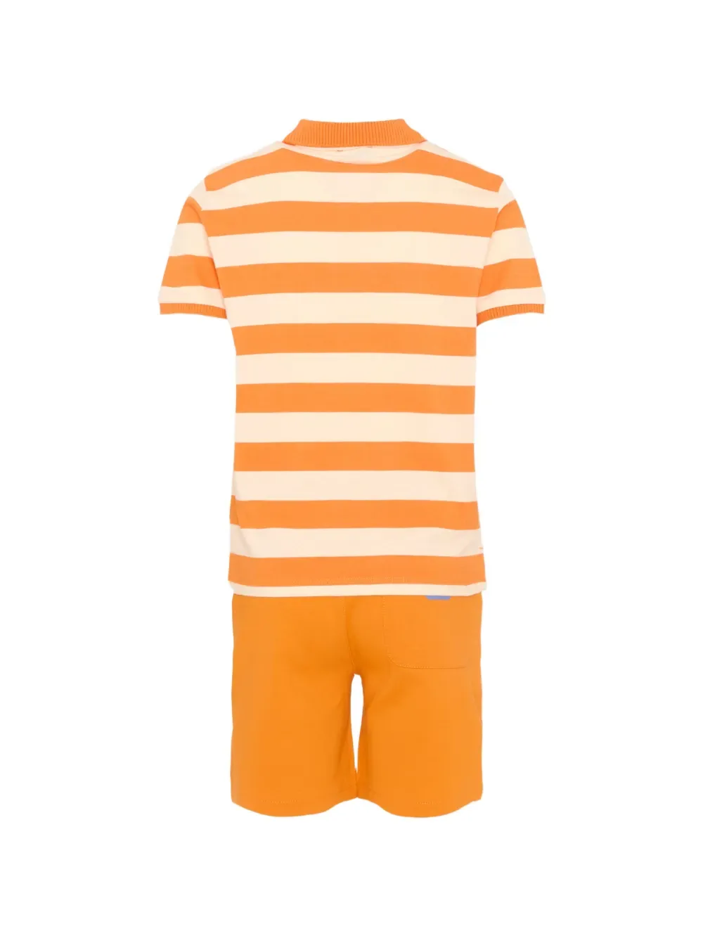 Комплект: полосатая рубашка-поло и шорты TRUSSARDI JUNIOR, оранжевый — фото 2
