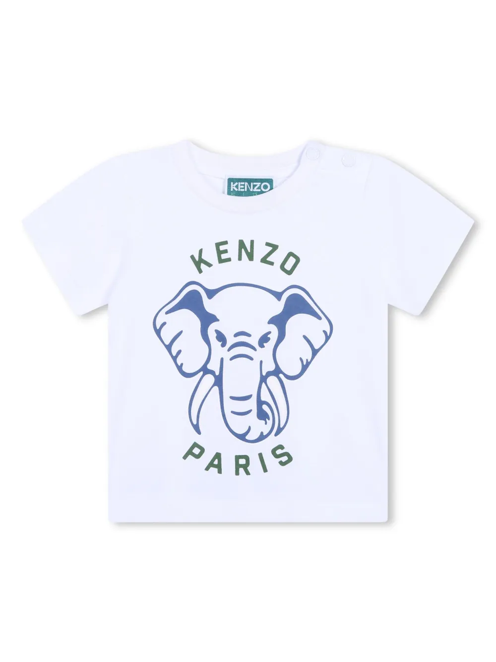 

Футболка с принтом Elephant Kenzo Kids, белый