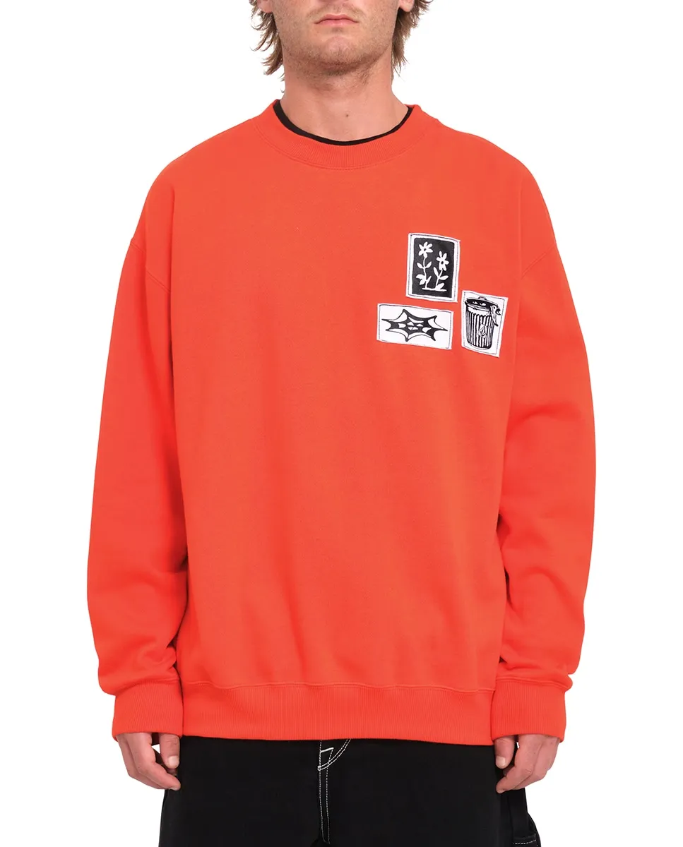 

Мужская толстовка с круглым вырезом и рисунком спереди Volcom, красный