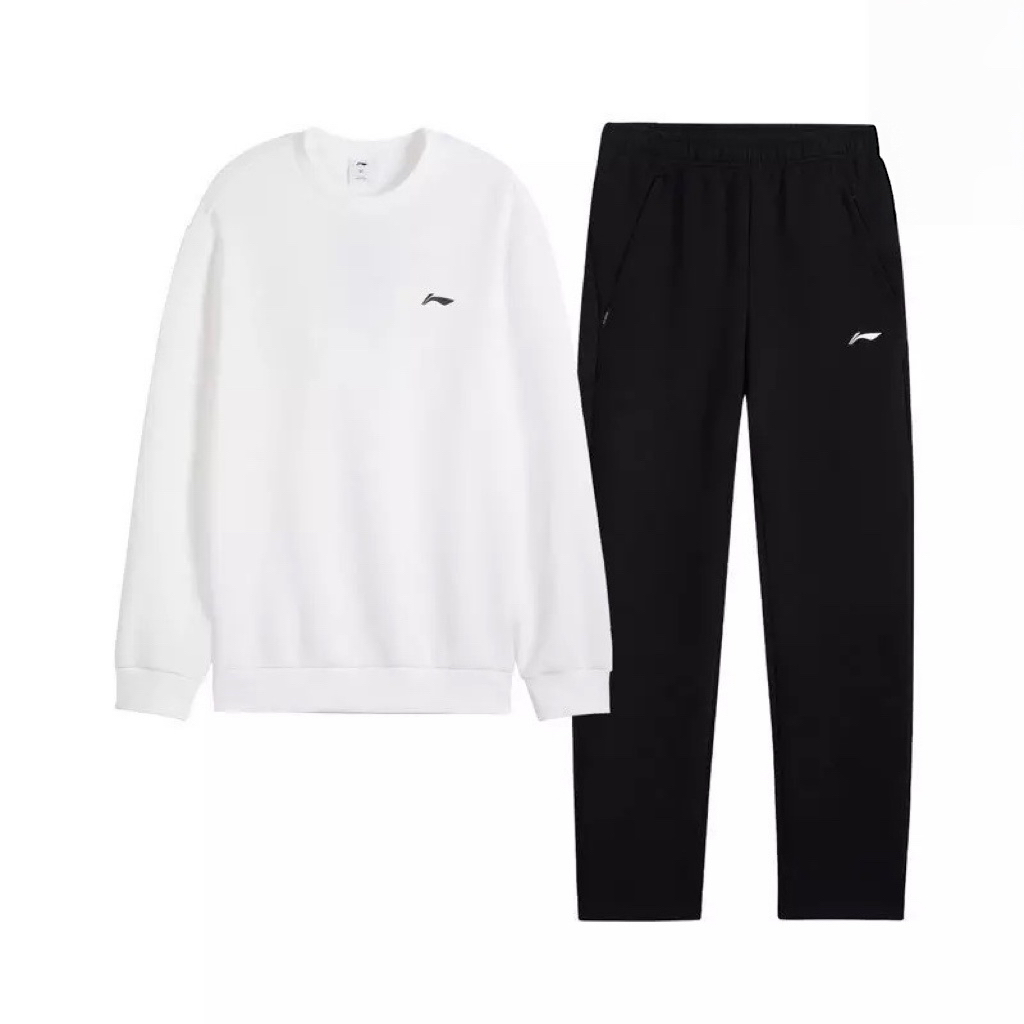 

Комплект мужской толстовки и худи LiNing на флисовой подкладке, белый fleece-lined