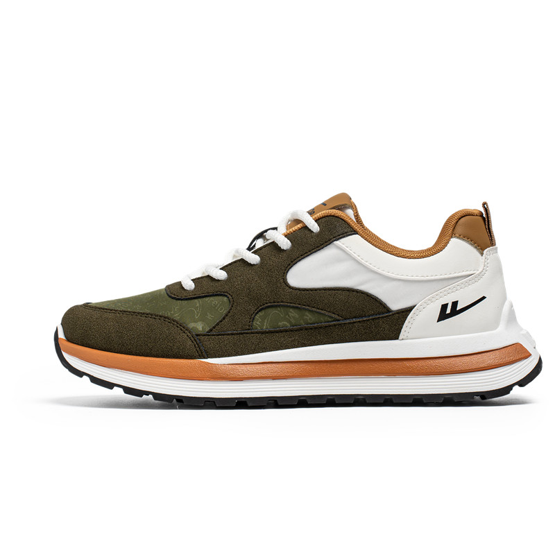 

Мужские повседневные низкие кеды Slip Resistant, Abrasion Resistant, Height Increasing WARRIOR, army зеленый белый хаки