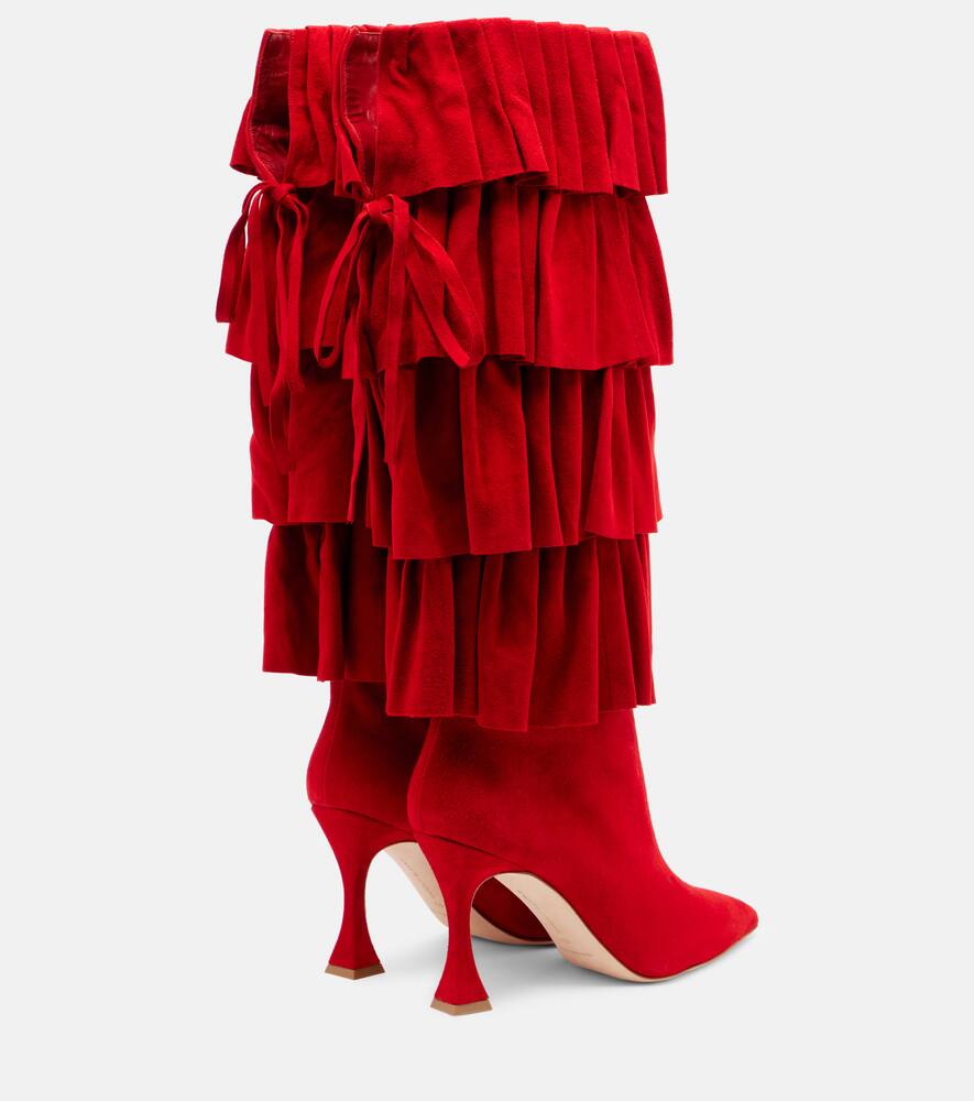Miralone 90 замшевые высокие сапоги до колена Manolo Blahnik, 6208 Bred — фото 2