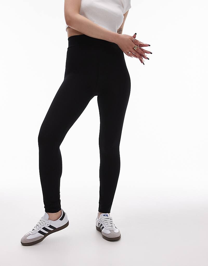 

Topshop Petite – Черные леггинсы с высокой талией