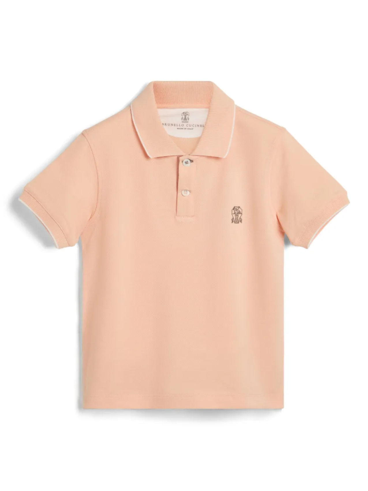 

Рубашка-поло Brunello Cucinelli Kids с вышитым логотипом, оранжевый