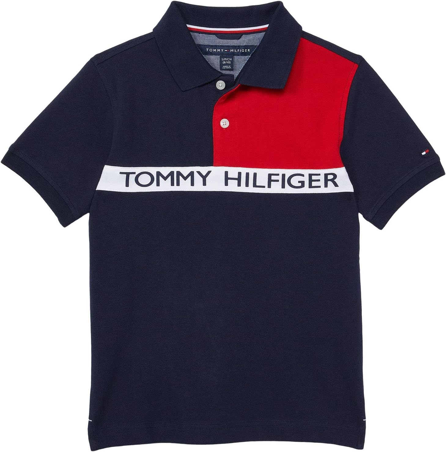 

Рубашка-поло Tommy Hilfiger для мальчиков с коротким рукавом, застежка на пуговицы, мягкая и удобная., Nasir Swim Navy