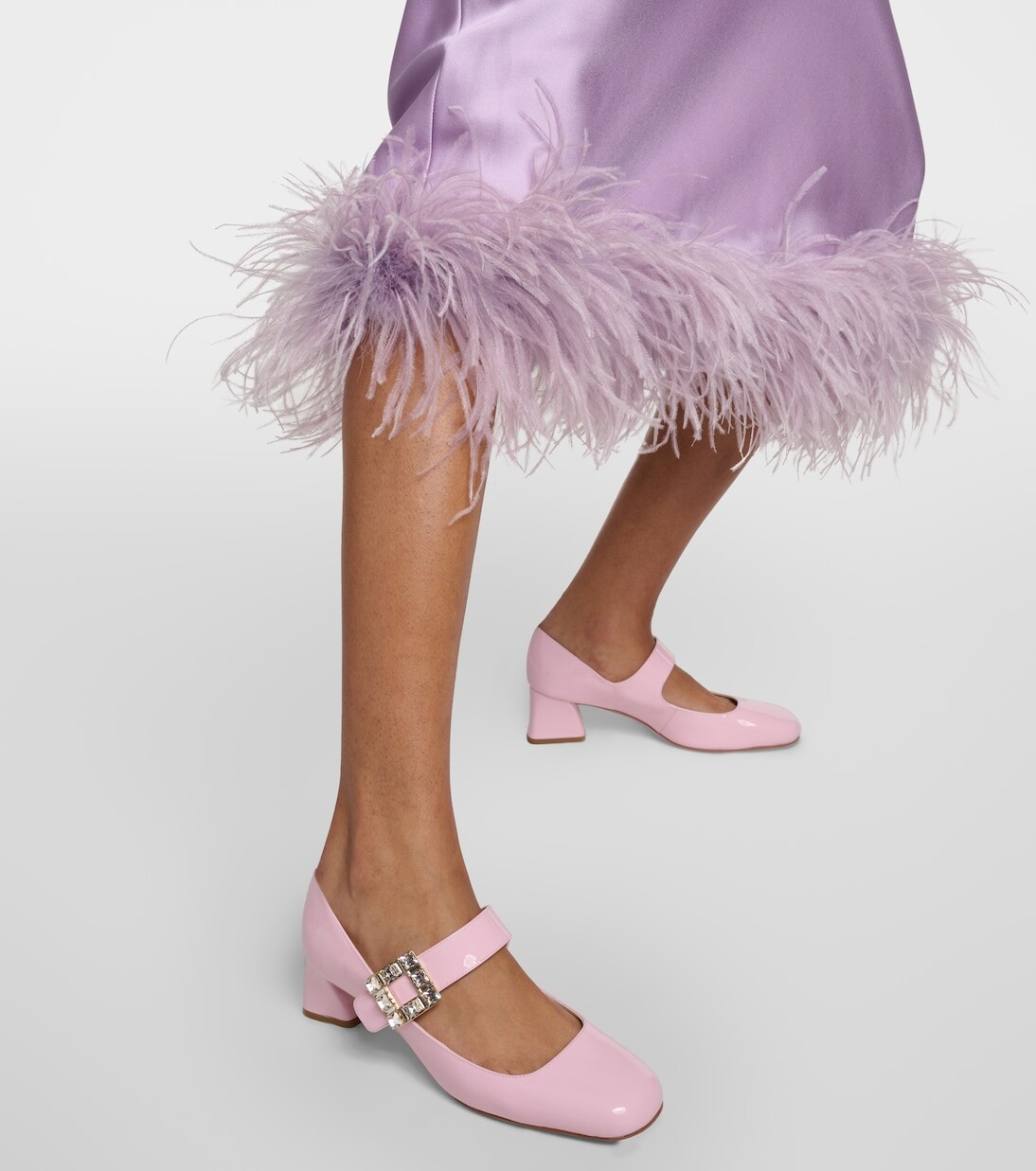 Кожаные туфли très vivier со стразами baby 45 Roger Vivier, розовый — фото 4