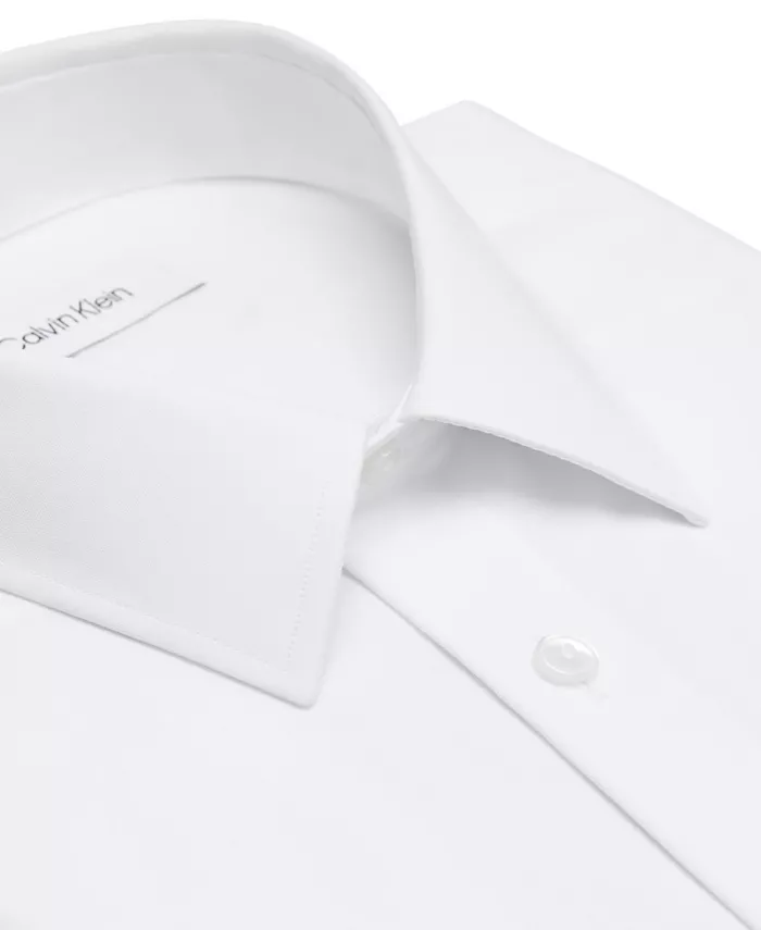 Мужская классическая рубашка Regular Fit с эластичной тканью Calvin Klein, белый — фото 4