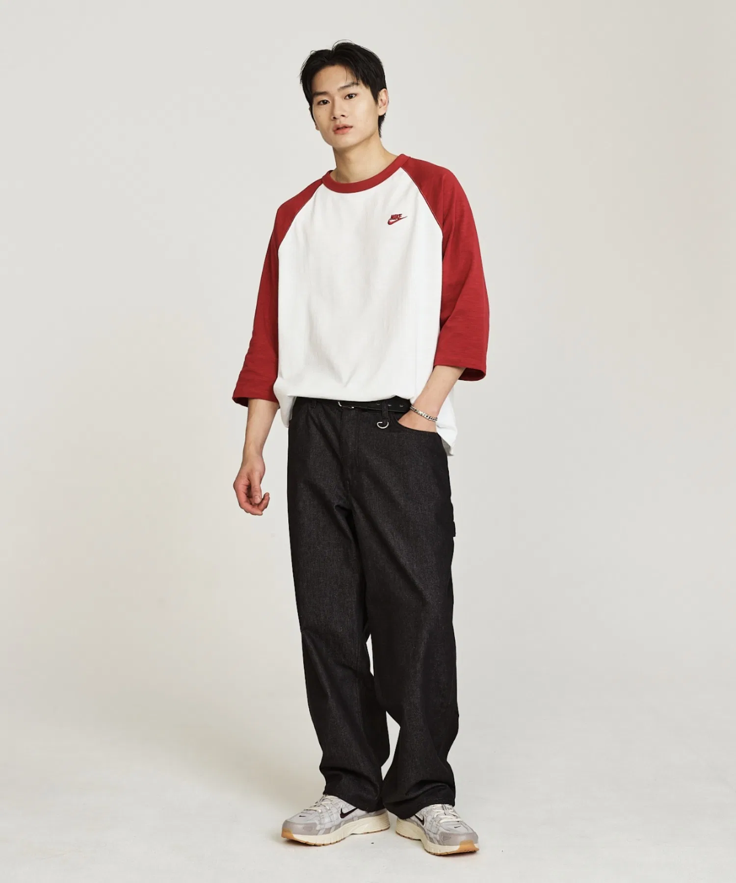 Мужская футболка Nike Sportswear Club с рукавом 3/4 Team Crimson — фото 4