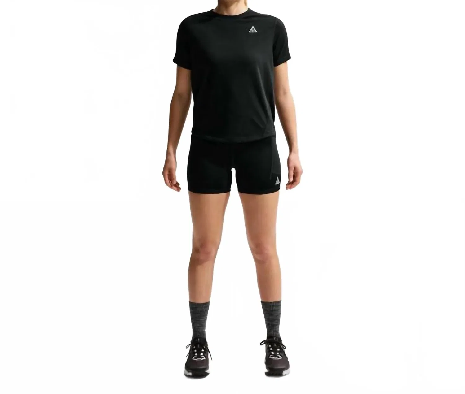 Беговые шорты Dri-Fit с высокой талией для трейлраннинга, черно-белые Nike, Black/Summit White