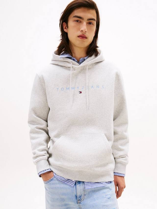 

Толстовка Tommy Jeans с линейным логотипом вышивкой и карманом кенгуру Tommy Hilfiger, Light Grey