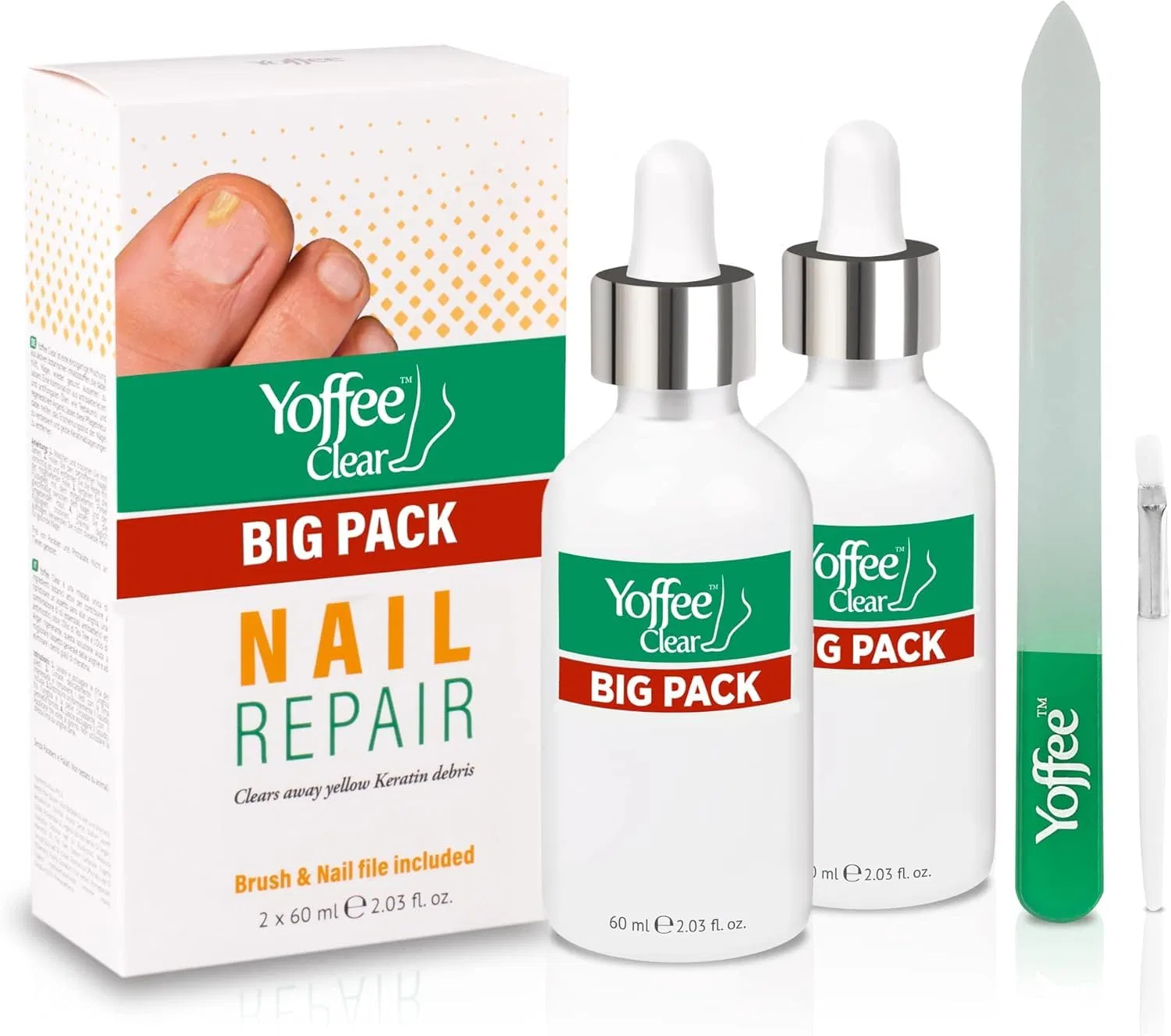 Набор для ухода за ногтями Yoffee Clear XL, 2 x 60 мл Yoffee
