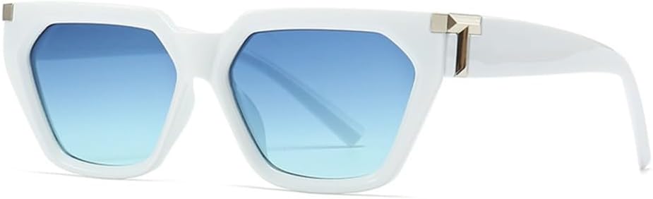 

Винтажные маленькие солнцезащитные очки «кошачий глаз» для женщин, солнцезащитные очки с градиентным переходом цвета, защита от ультрафиолета UV400, ретро-очки LANGSER, C3 White Blue