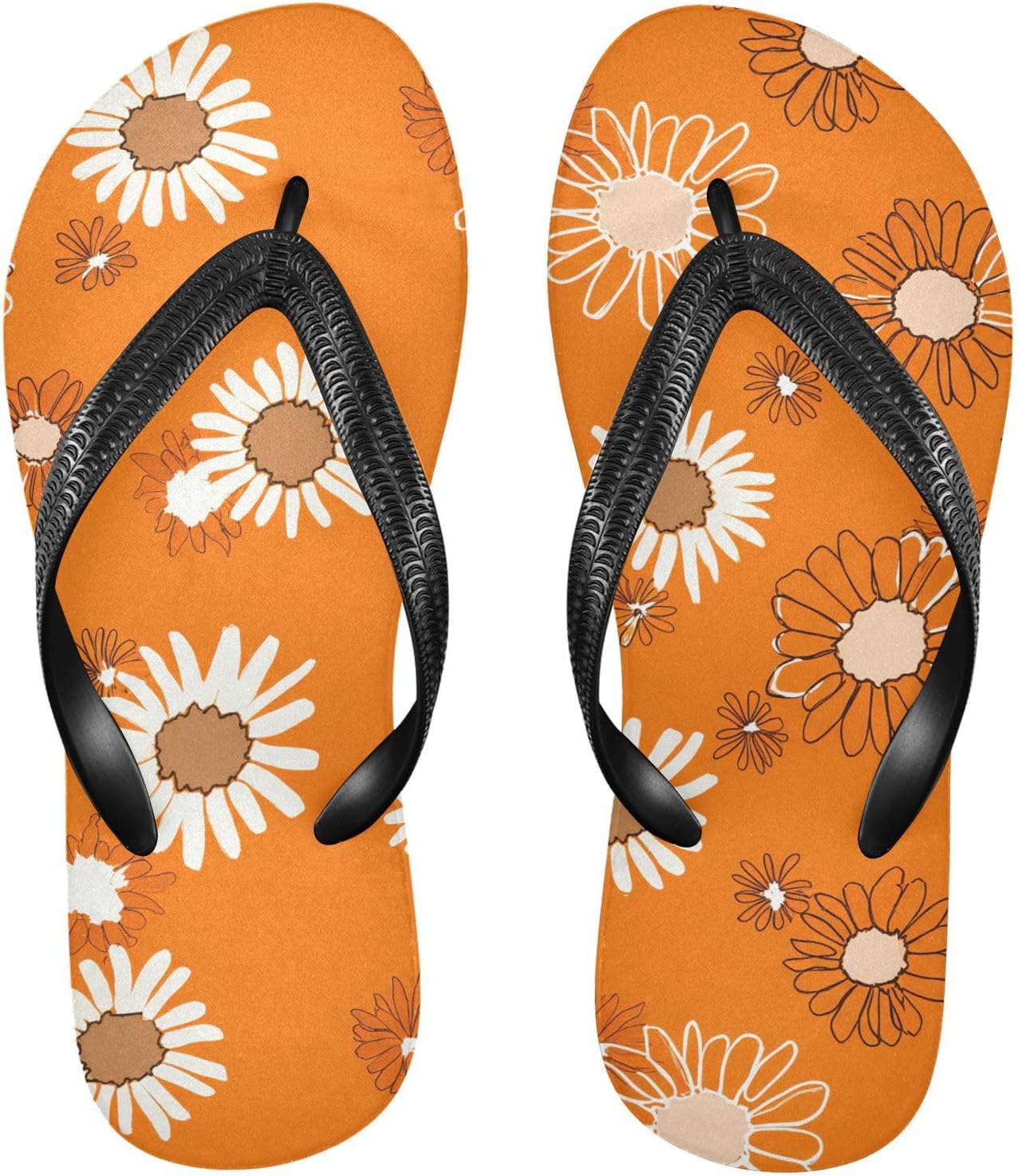 

Вьетнамки Blossom Sketch оранжевые пляжные шлепанцы с резиновой подошвой, противоскользящие летние тапочки для прогулок для мужчин и женщин Sinestour