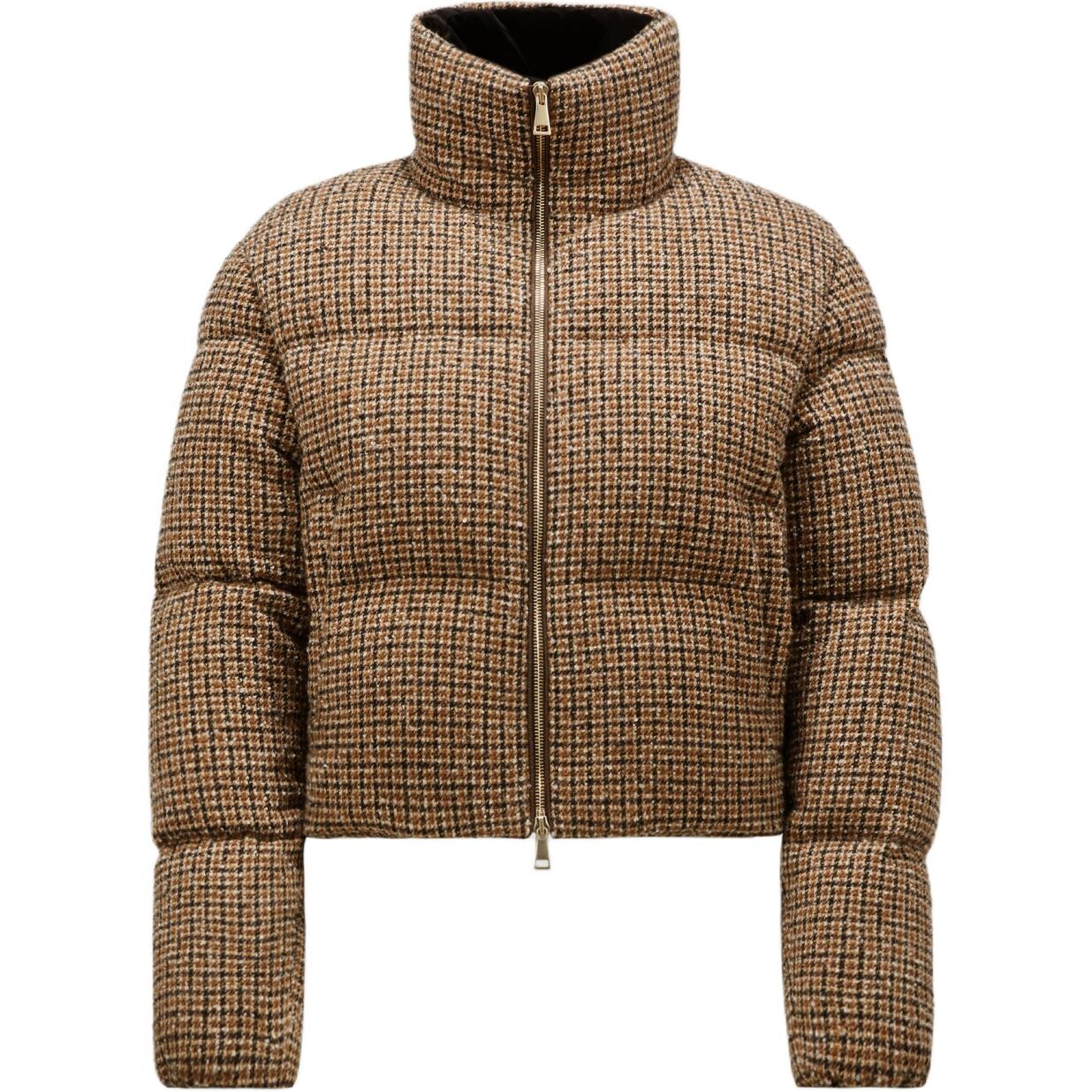 

Пуховик женский бежевый и черный Moncler
