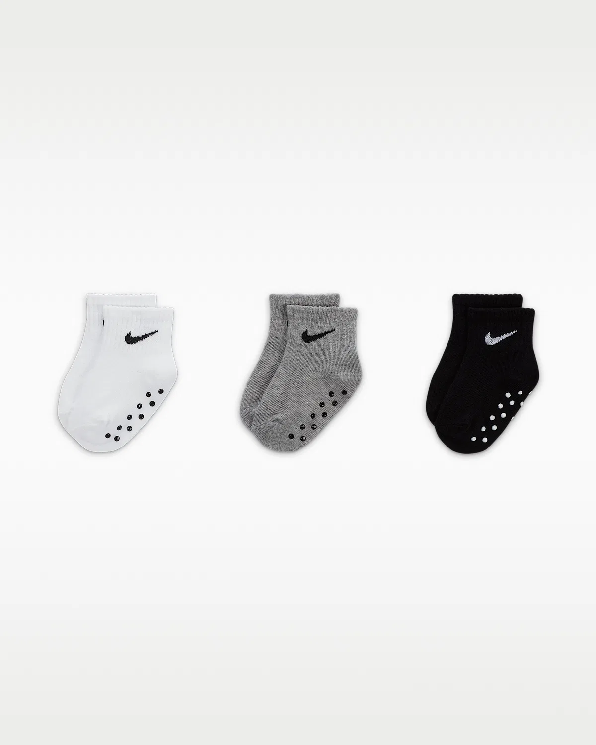Baby Core Swoosh Gripper Socks (3 пары) Nike, Dark Grey Heather