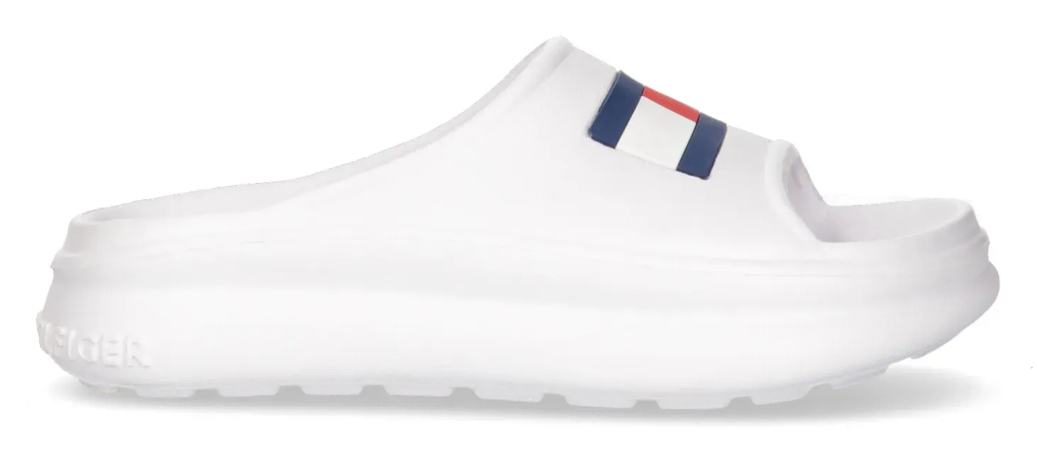 

Туфли для купания Tommy Hilfiger "FOAM SLIDE", летние туфли, тапочки, обувь для купания, шлепанцы для бассейна с большим логотипом бренда, белый