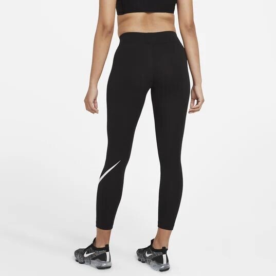 Женские леггинсы NSW Essential со средней посадкой Nike, черно-белый — фото 2