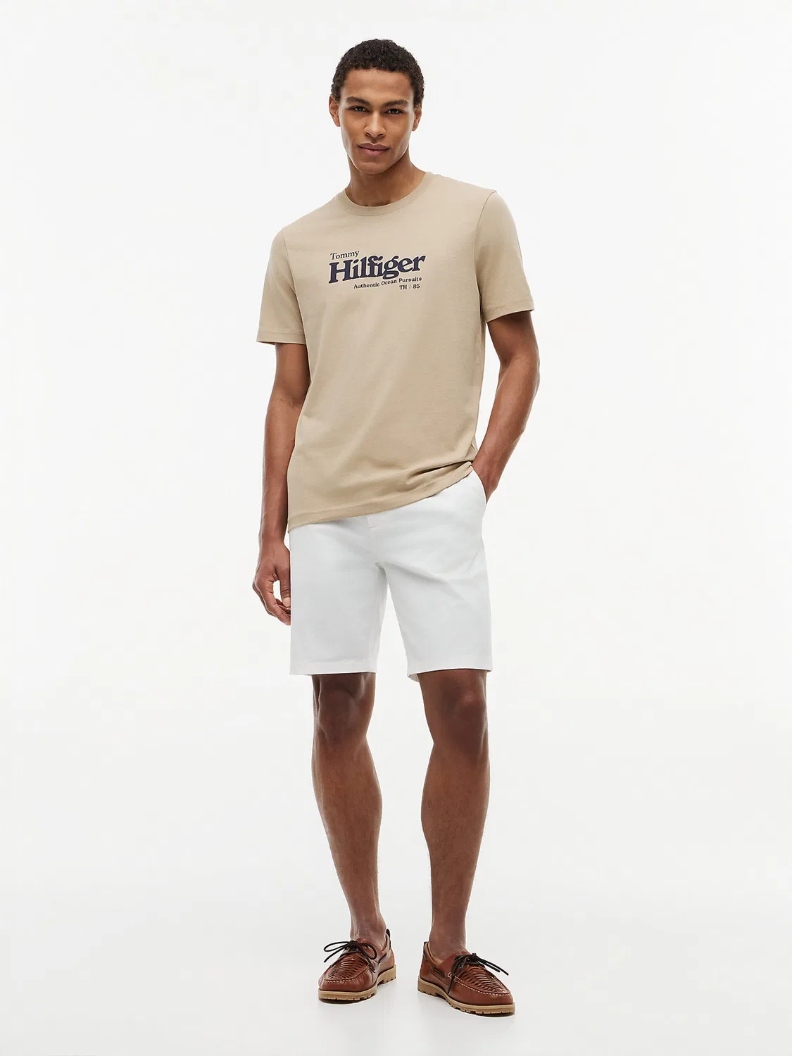 Рубашка Tommy Hilfiger бежевого цвета — фото 3
