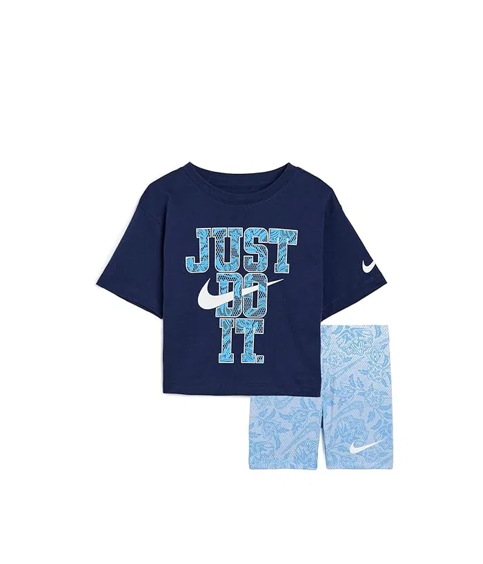 Детский комплект из футболки и велосипедок Nike Kids Lace It Up, University Blue