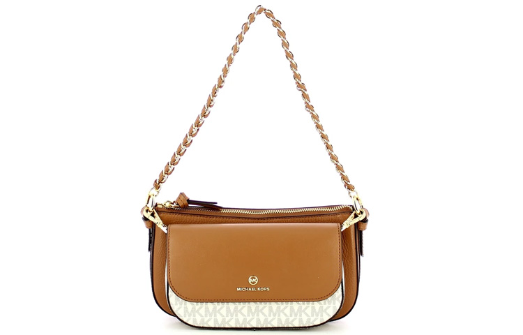 

MICHAEL KORS Кожаная сумка через плечо трансформер женская ванильно-белая разноцветная