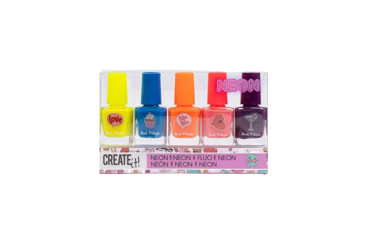 Детский маникюрный набор Create It! с 5 неоновыми лаками Create It!