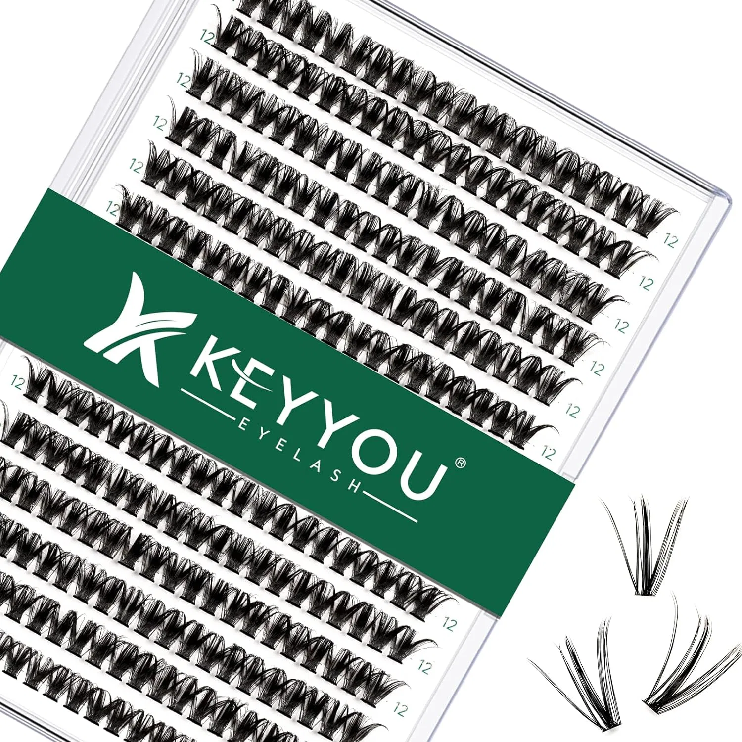Накладные ресницы пучками «50D-D-12» от KEYYOU Keyyou, 50D-D