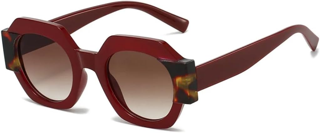 

Роскошные модные женские солнцезащитные очки с леопардовым принтом, двухцветные, винтажные оранжевые градиентные, панк-очки для мужчин, солнцезащитные очки UV400 SZVVBKK, Jujube Red Brown
