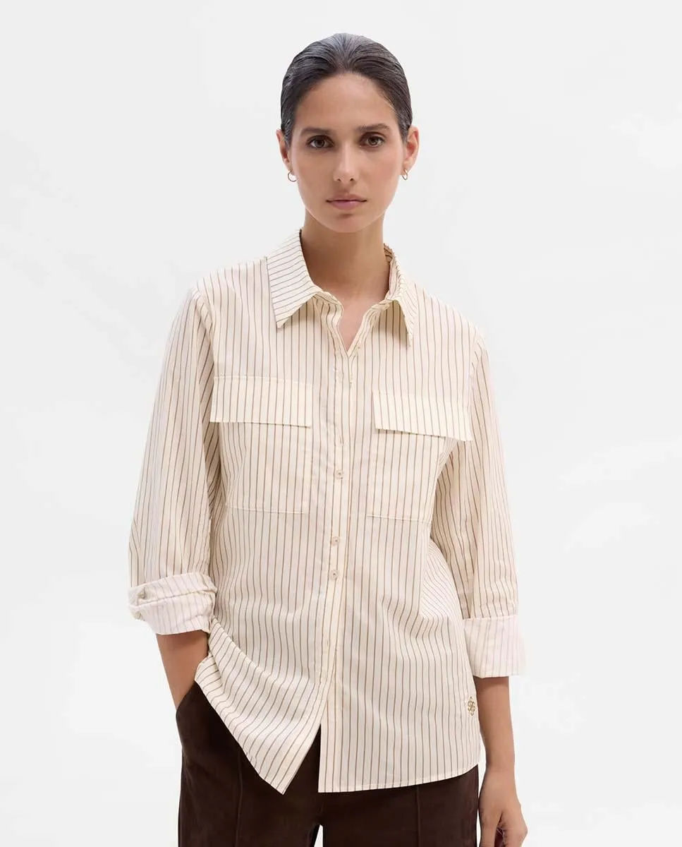 

Женская полосатая рубашка с карманами Simorra, белый